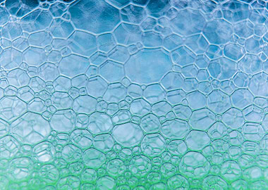 Green and blue macro foam