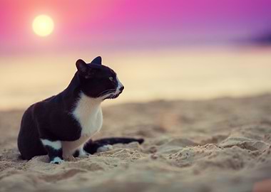 Adorable Animal Beach Cat