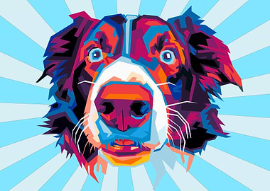 colorfull dog on pop art