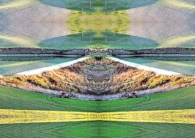 tractors working on grass