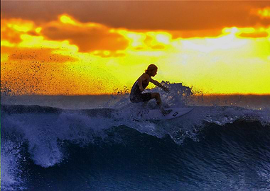 Surf at dusk
