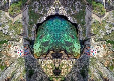 green natural sea pool