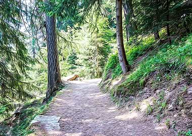 Hiking pathway in the Alps