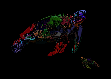 abstract colorful turtle