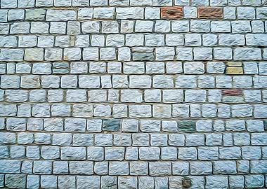 Wall of white bricks