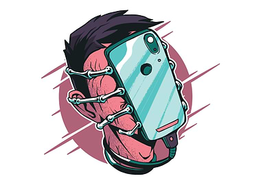 smartphone in the face