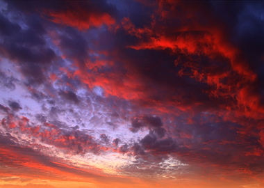 Strong purple clouds