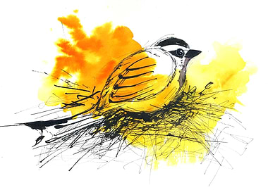 Bird on Yellow