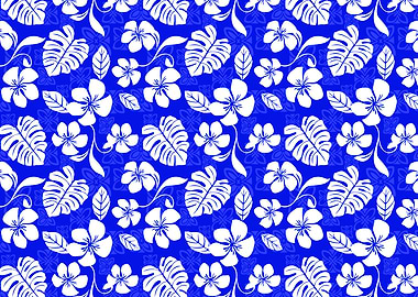 Dark Blue Aloha Pattern