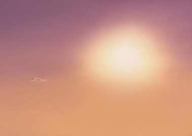 Blurred sun in the sky