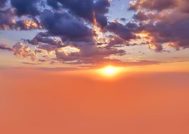 Orange sky with sun