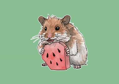 Golden hamster watercolor