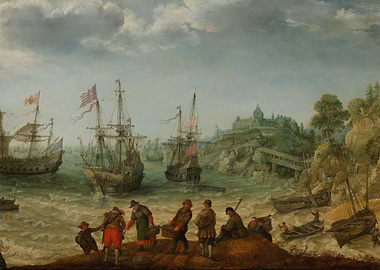 Ships off a Rocky Coast.jp