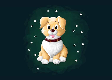 Cute dog painting