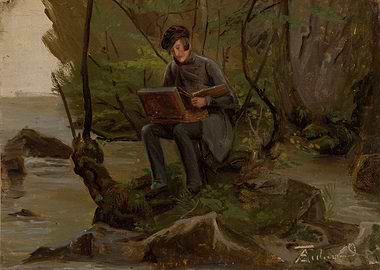 A Painter at his Paint Box