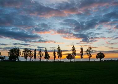 Sky Silhouette Landscape T