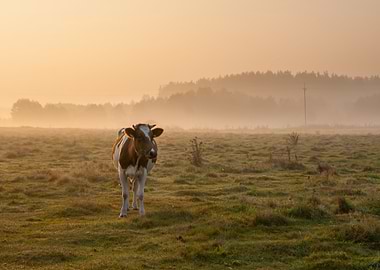Cow Field Autumn Sunlight