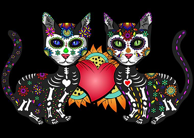 Sugar Skull Cats