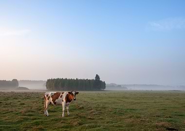 Cow Field Autumn Sunlight