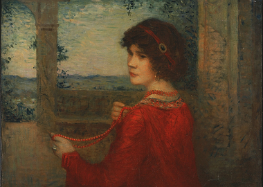 Figure in Red with Beads.j