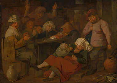 Drunken Peasants at an Inn
