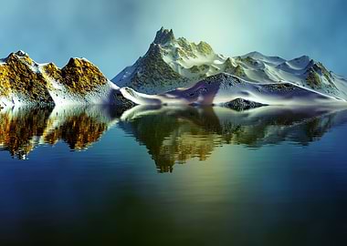 Snowy Mountains Sunset 2