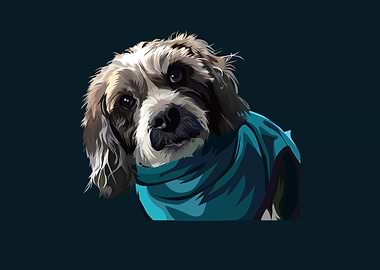 Cute dog detailed art