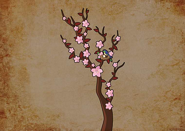 Cherry Tree Easter Bird