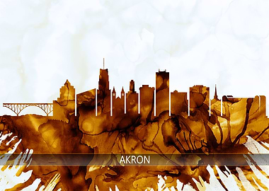 Akron Ohio Skyline