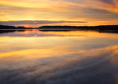 Red Sun Sky Sea Tree Calm
