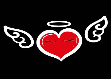 Flying heart with halo