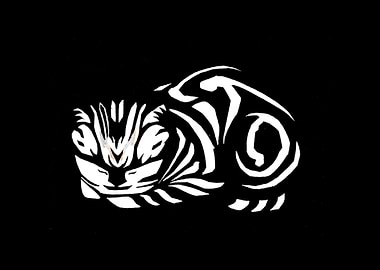 Woodcut cat