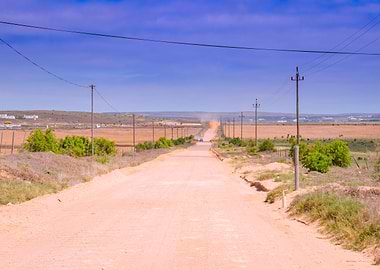 Arid White sand dirt road