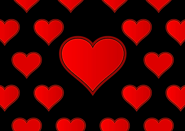 Large Red Love Hearts