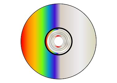 Blank CD Disc With Rainbow