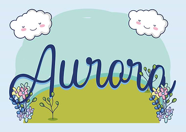 AURORA Baby Name Sign Gift