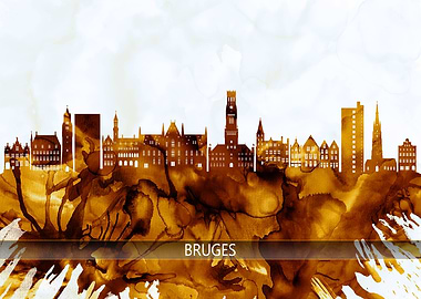 Bruges Belgium Skyline