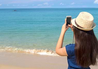Summer beach and cute girl