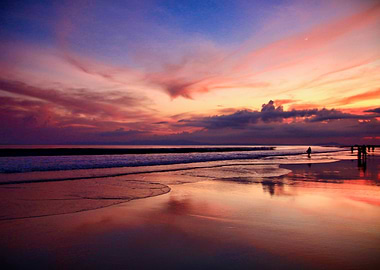 Magical sunset on the sea