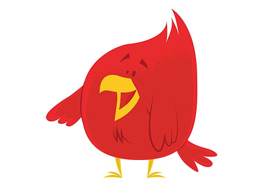 Funny red bird