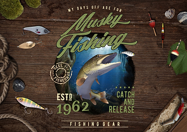 Musky Vintage Fishing Gift