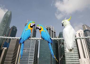 cockatoo macaw skyline