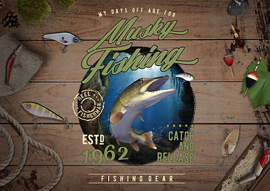 Musky Vintage Fishing Gift