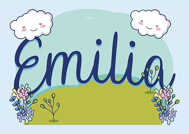 EMILIA Baby Name Sign Gift