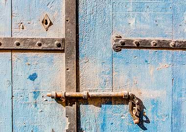 dead bolt and Blue wood