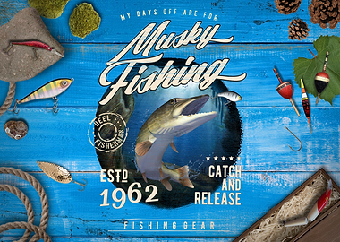 Musky Vintage Fishing Gift