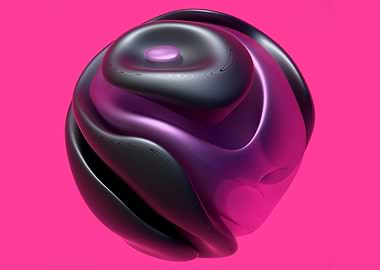 3d surreal art ball pink