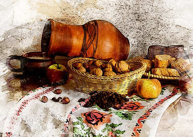 Dining Table Oil Painting