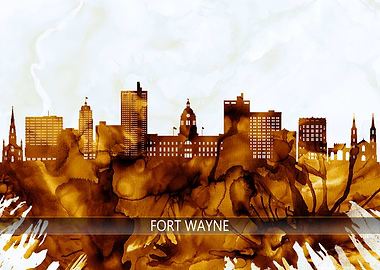 Fort Wayne Indiana Skyline