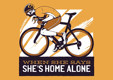 Cyclists with saying